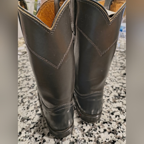 Justin Diamond J Sz 8 Black Leather Western Boots - Picture 2 of 8